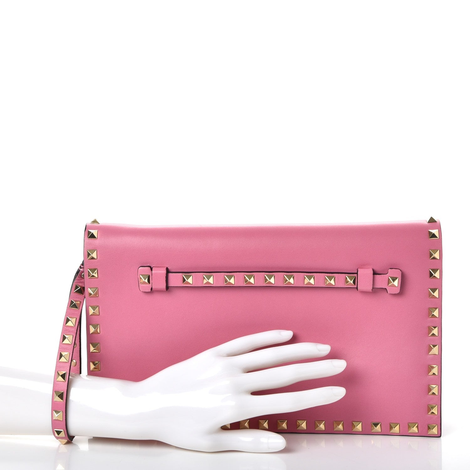 Valentino Garavani Nappa Rockstud Wristlet Clutch Ninphea 2 of 7