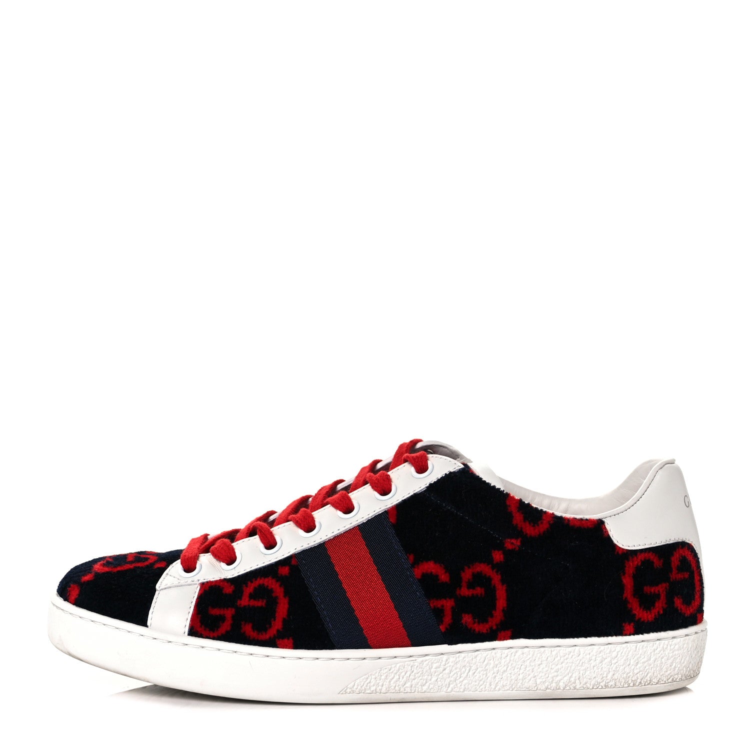 Gucci Terry Cloth GG Monogram Womens Ace Sneakers 37.5 Blue Red 1 of 9