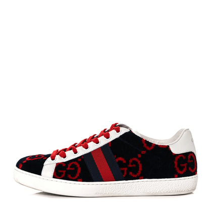Gucci Terry Cloth GG Monogram Womens Ace Sneakers 37.5 Blue Red 1 of 9
