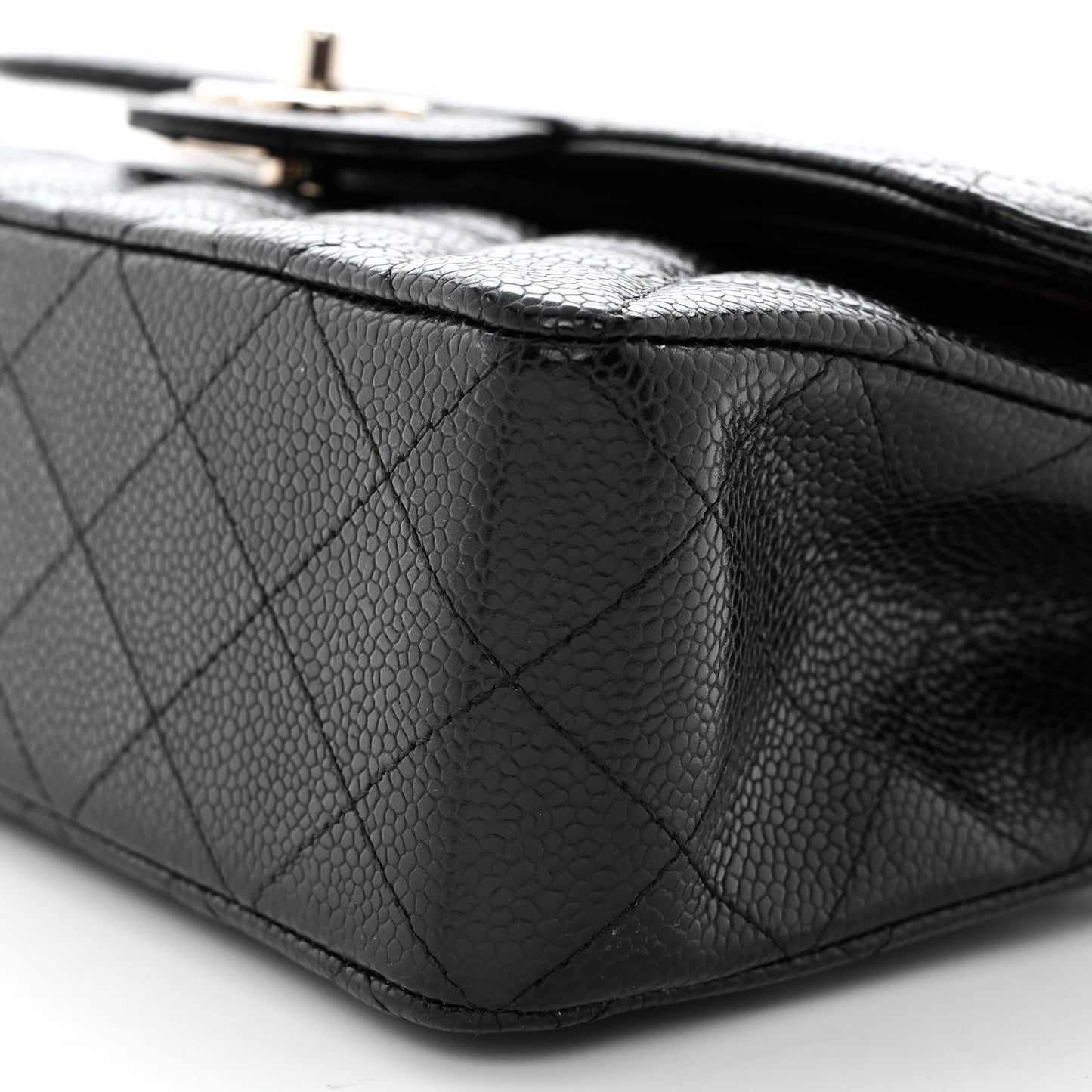 Caviar Quilted Small Double Flap Black