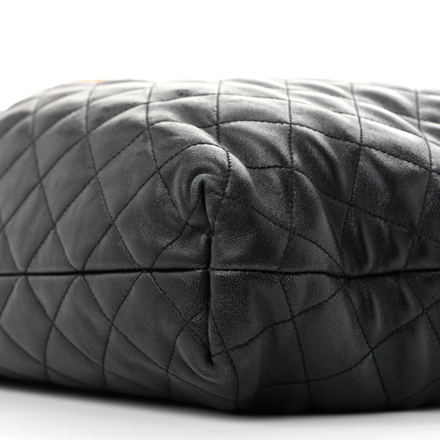 Lambskin Quilted Maxi Icare Shopping Tote Black