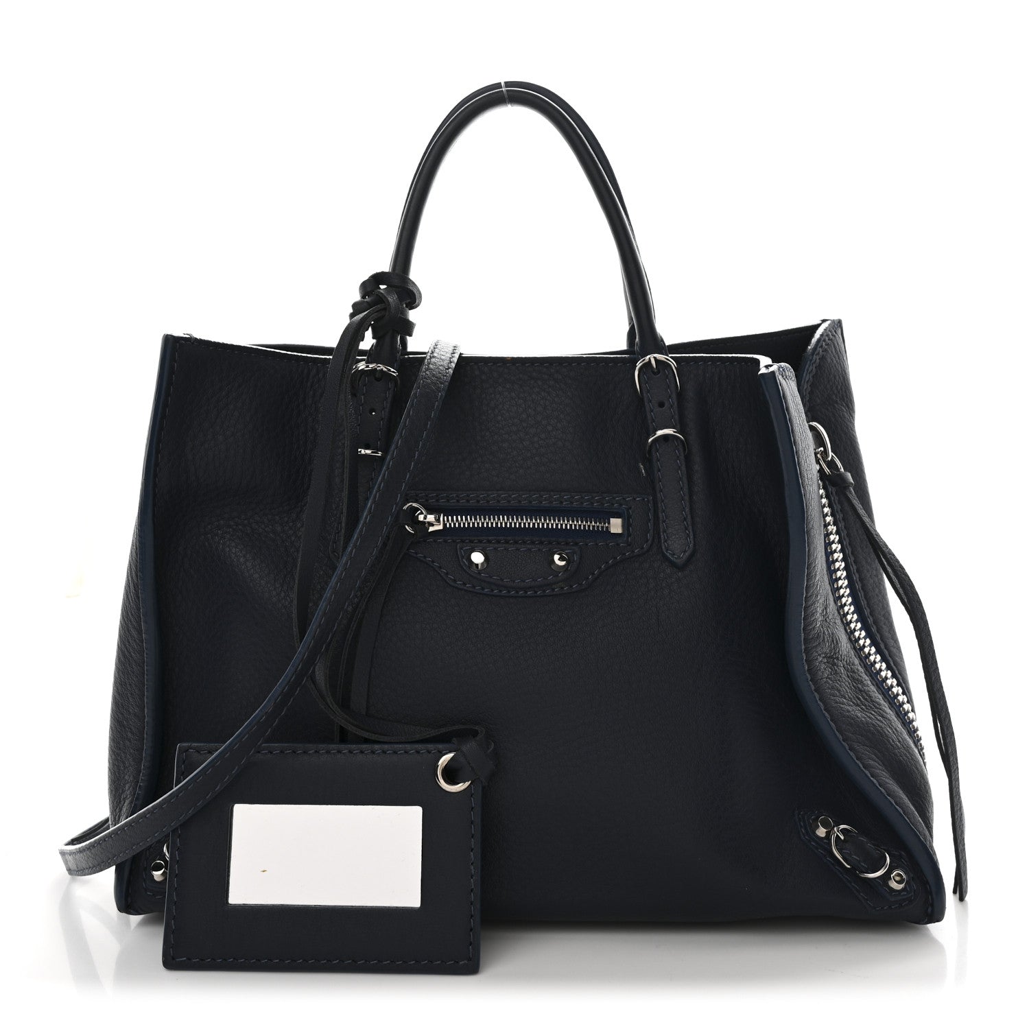 Balenciaga Veau Papier A6 Zip Around Tote Bleu Profond 3 of 13