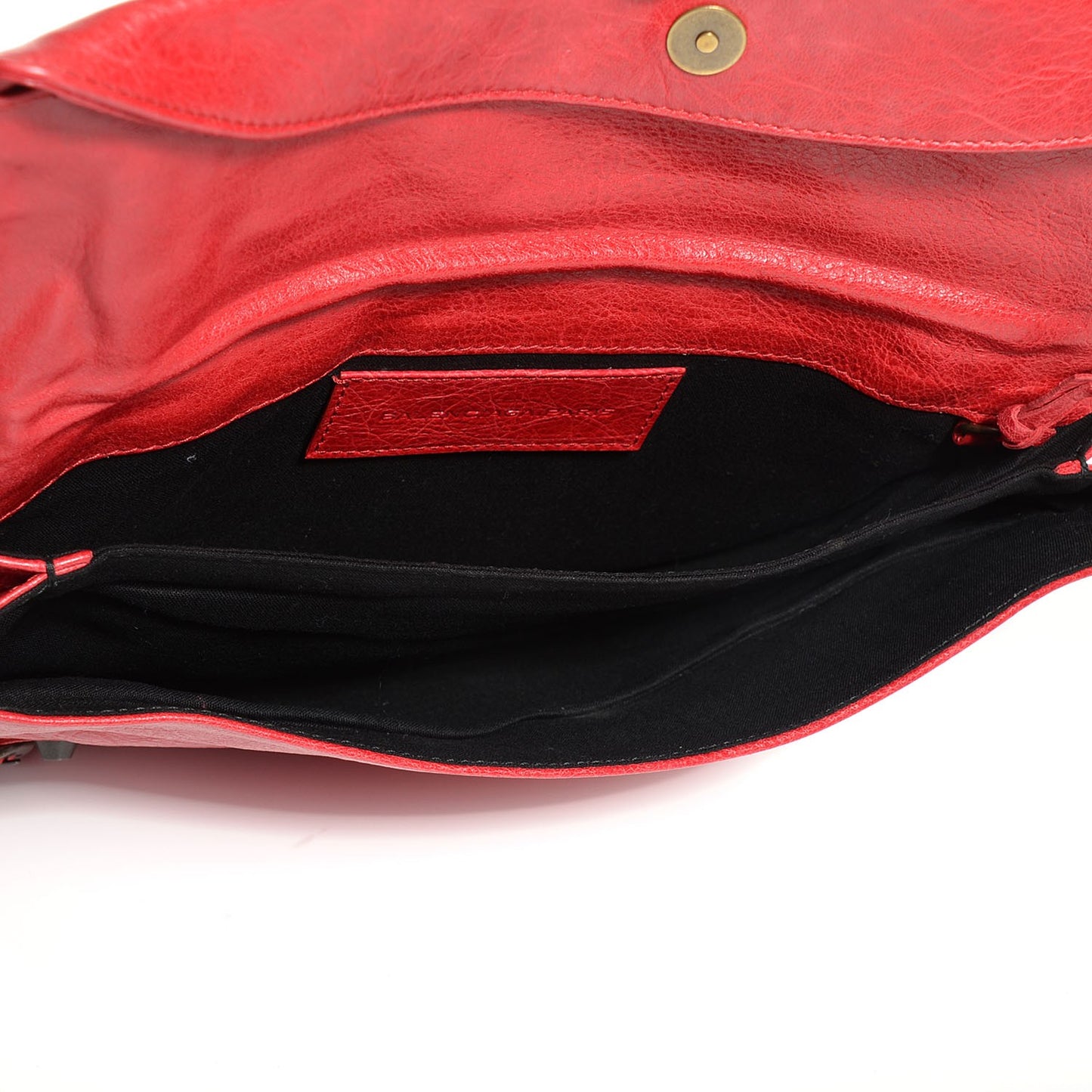 Agneau Classic Hardware Envelope Clutch Rouge Coquelicot
