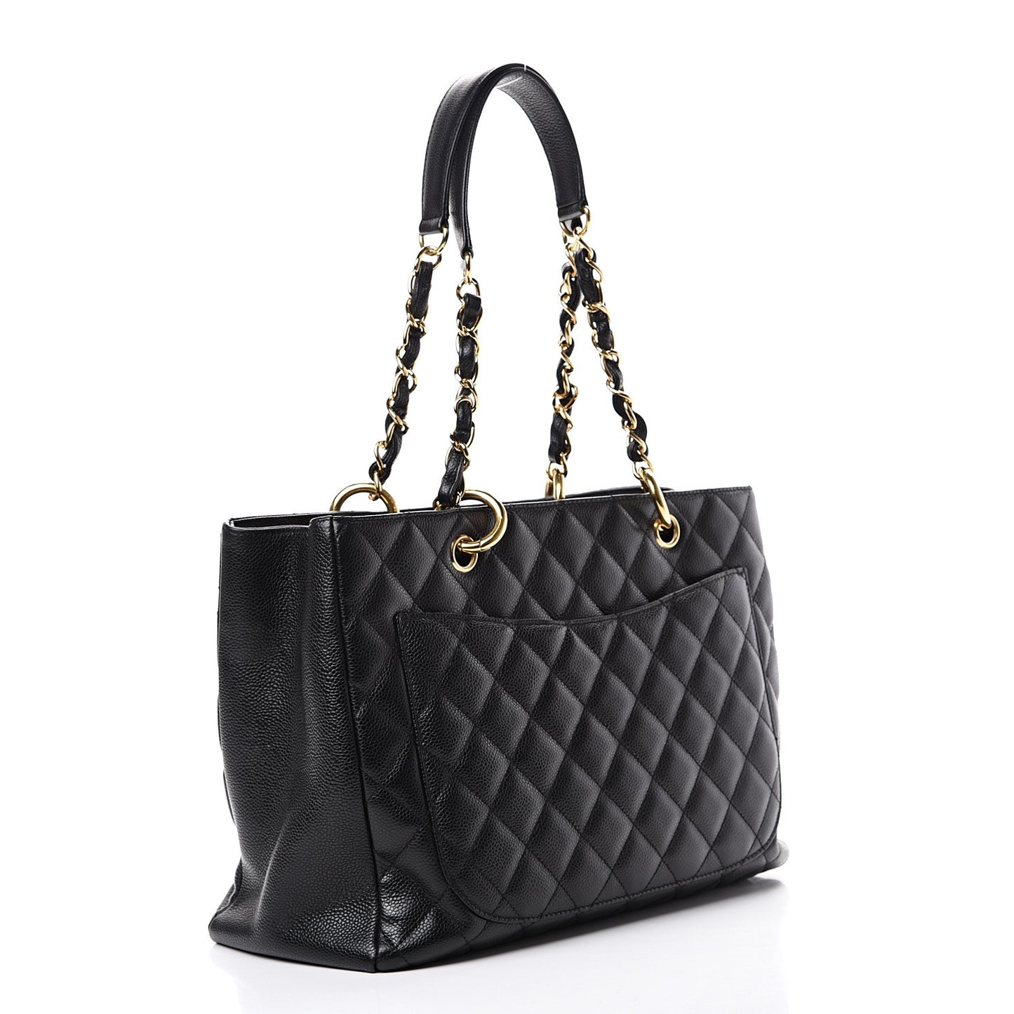 Caviar Quilted Grand Shopping Tote GST Black