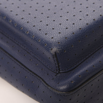 Burberry London Grainy Calfskin Perforated Small Shaldon Crossbody Lapis Blue 14 of 18