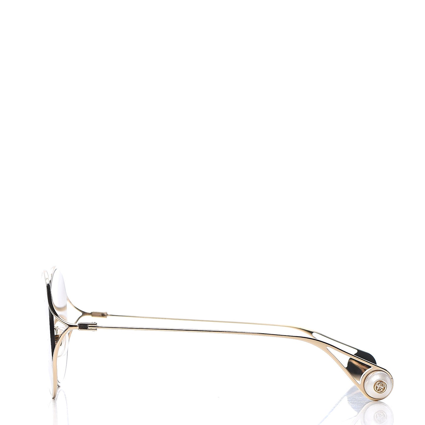 Round Pearl Tip Sunglasses GG0253S Gold