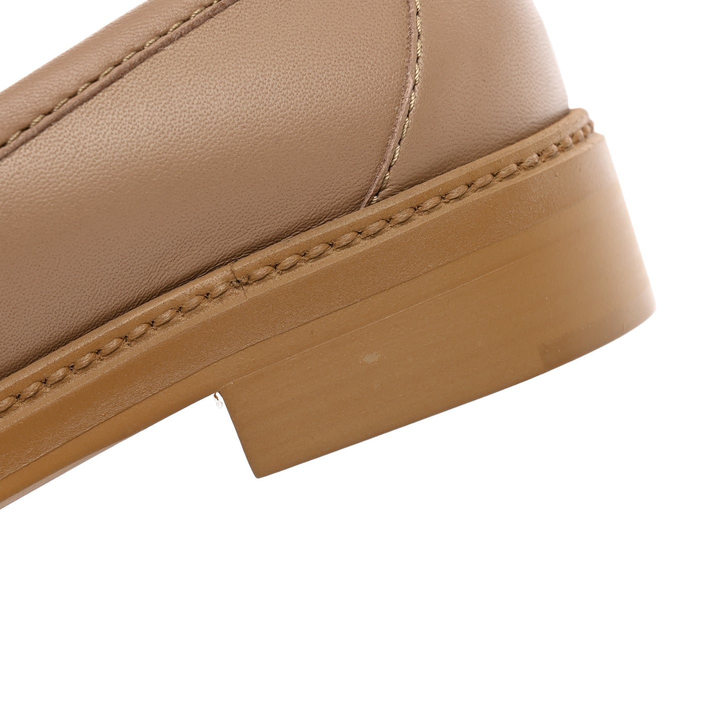 Lambskin Quilted CC Turnlock Loafers 37.5 Beige