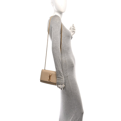 Saint Laurent Grain De Poudre Small Monogram Kate Satchel Nude Powder 2 of 12