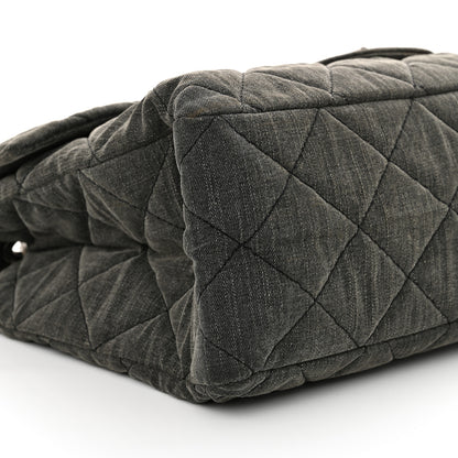Chanel Denim Quilted XXL Reissue Flap Grey 9 of 10