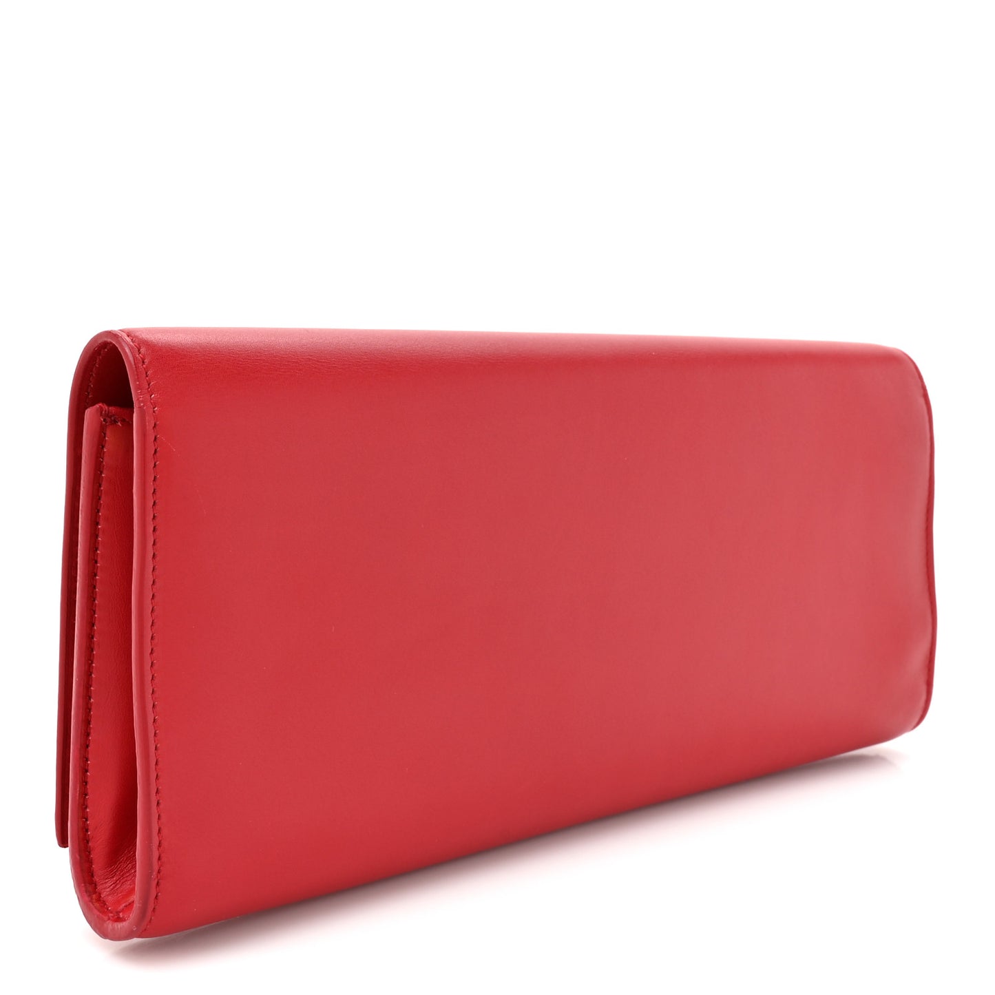 Calfskin Lutetia Flap Clutch Red