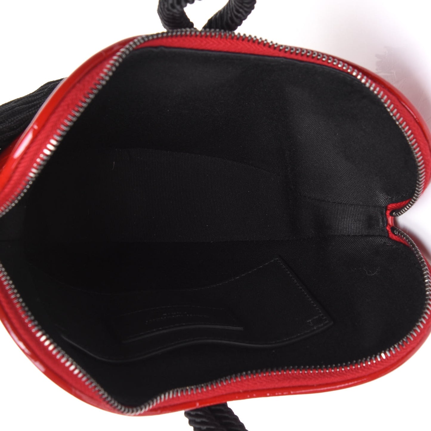 Patent Crocodile Embossed Sac Coeur Heart Shaped Clutch Red