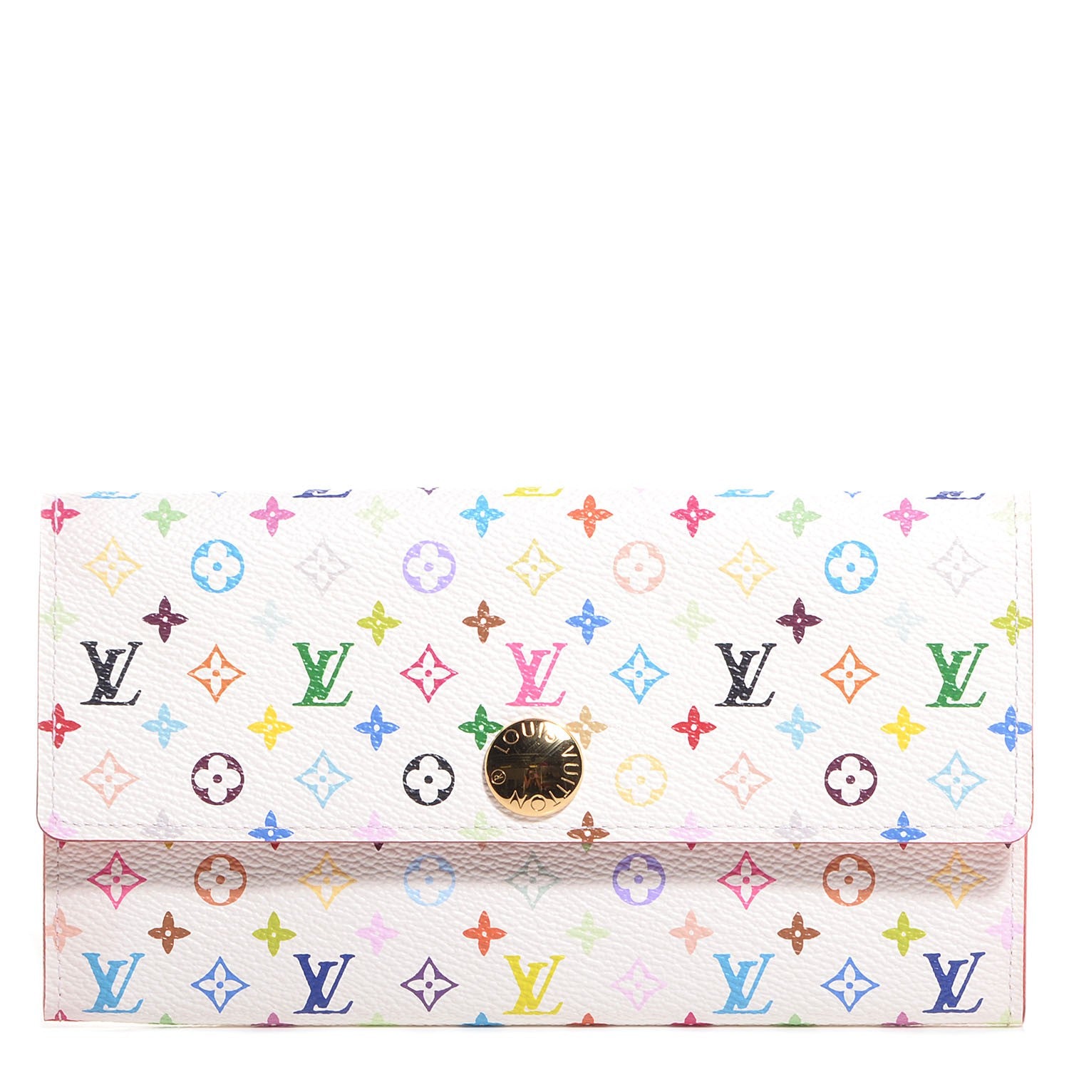 Louis Vuitton Monogram Multicolor Sarah Wallet White Orange 1 of 7