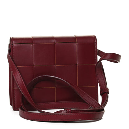 Bottega Veneta Lambskin Maxi Intrecciato Mini Cassette Crossbody Bag Bordeaux 3 of 9