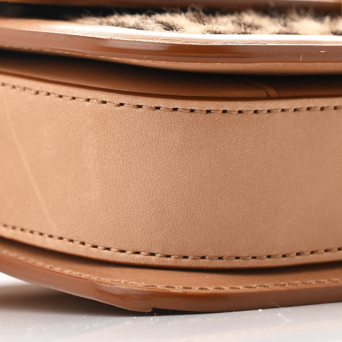 Calfskin Hair Leopard Print Small Solferino Satchel Dust White