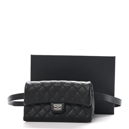 Chanel Grained Calfskin Quilted 2.55 Reissue Flap Belt Bag Clutch Black 11 of 11