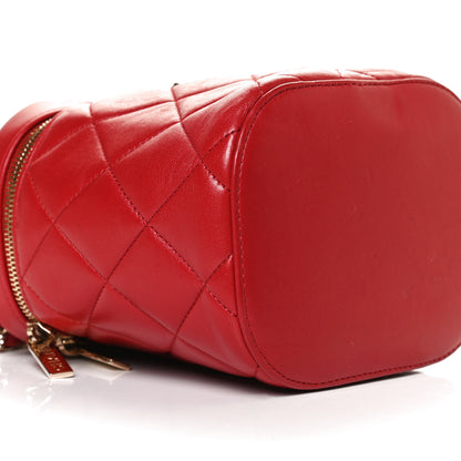 Chanel Lambskin Quilted Trendy Vanity Case Red 9 of 13