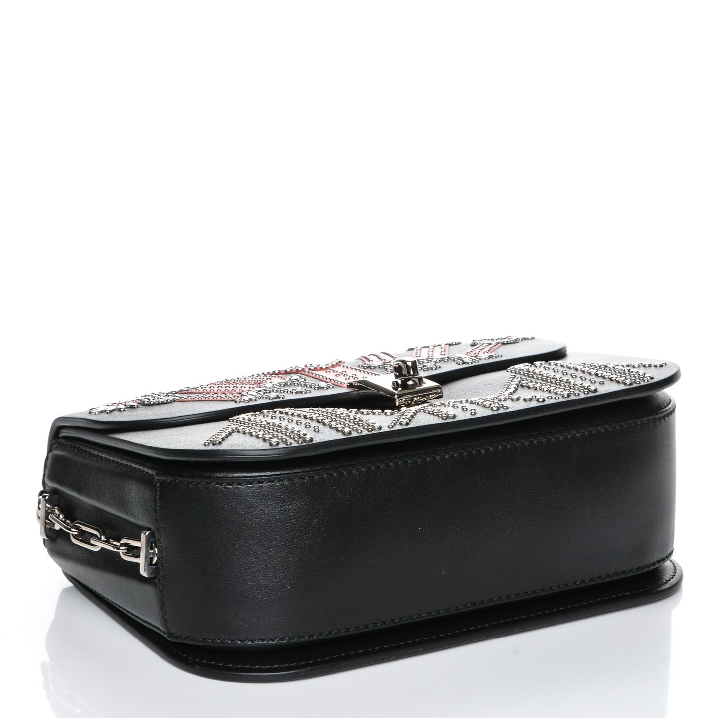 Vitello Loveblade Embellished Chain Flap Bag Black Multicolor