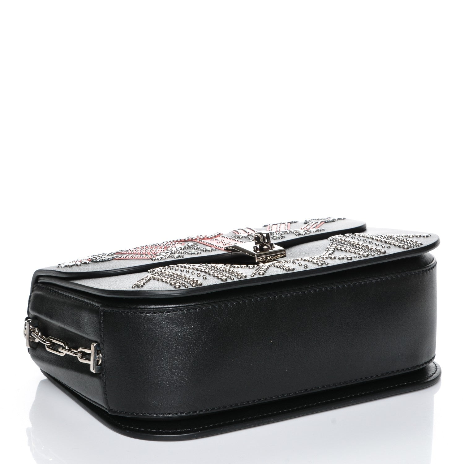 Valentino Garavani Vitello Loveblade Embellished Chain Flap Bag Black Multicolor 5 of 7