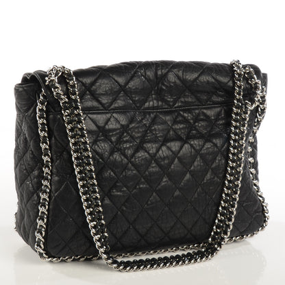 Chanel Washed Lambskin Quilted Maxi Chain Around Flap Black 3 of 7