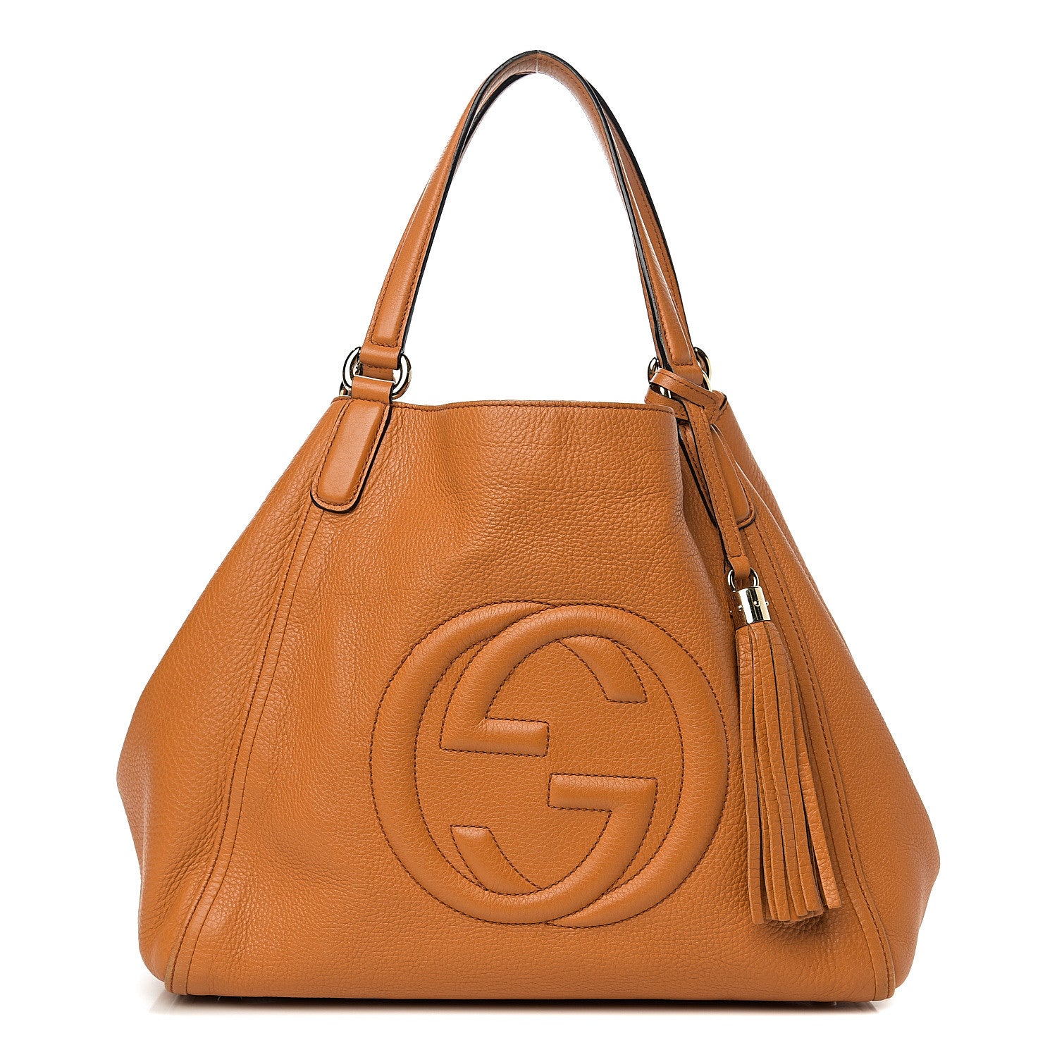 Gucci Pebbled Calfskin Medium Soho Shoulder Bag Curcuma 1 of 11