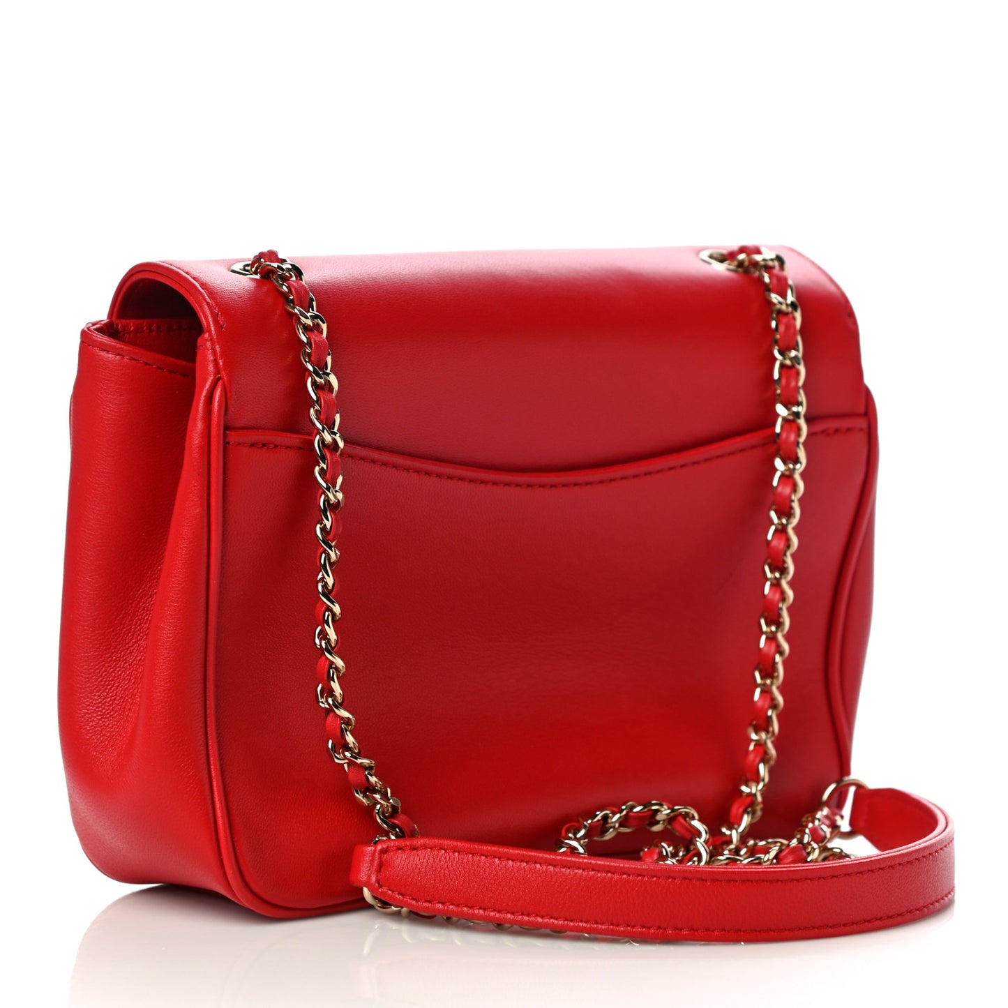 Lambskin CC Mania Flap Bag Red