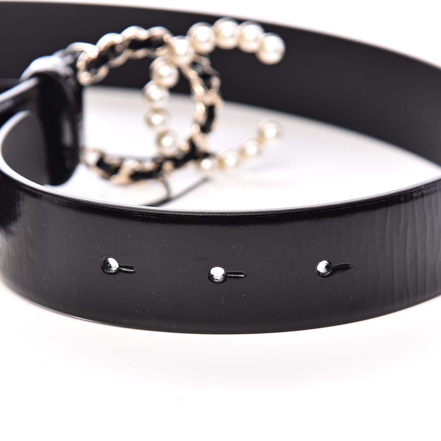 Chanel Calfskin Pearl CC Chain Belt 80 32 Black 7 of 9