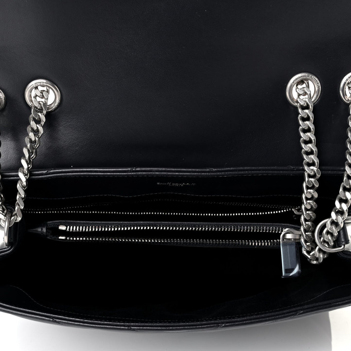 Calfskin Y Quilted Monogram Medium Loulou Chain Satchel Medium Blue