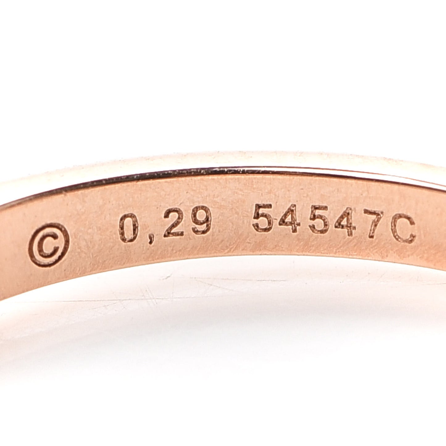 18K Pink Gold Diamond .29ct Solitaire Engagement Ring 49 4.75