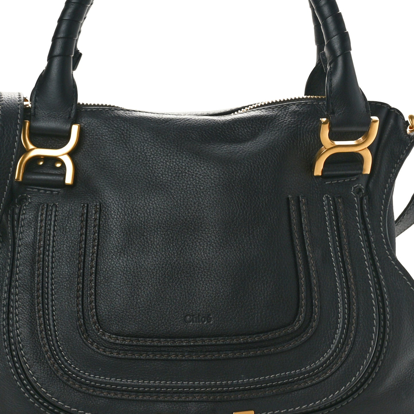 Calfskin Medium Marcie Satchel Black