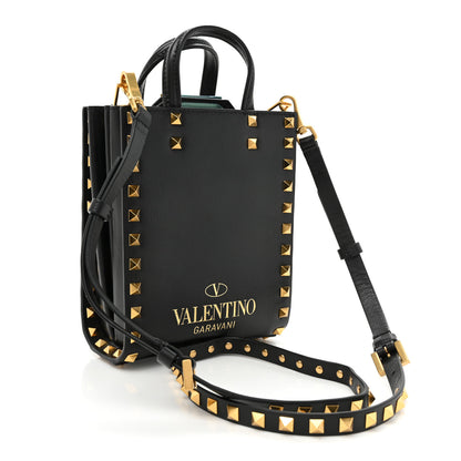 Valentino Garavani Grainy Calfskin Mini Rockstud Alcove Tote Black 3 of 11