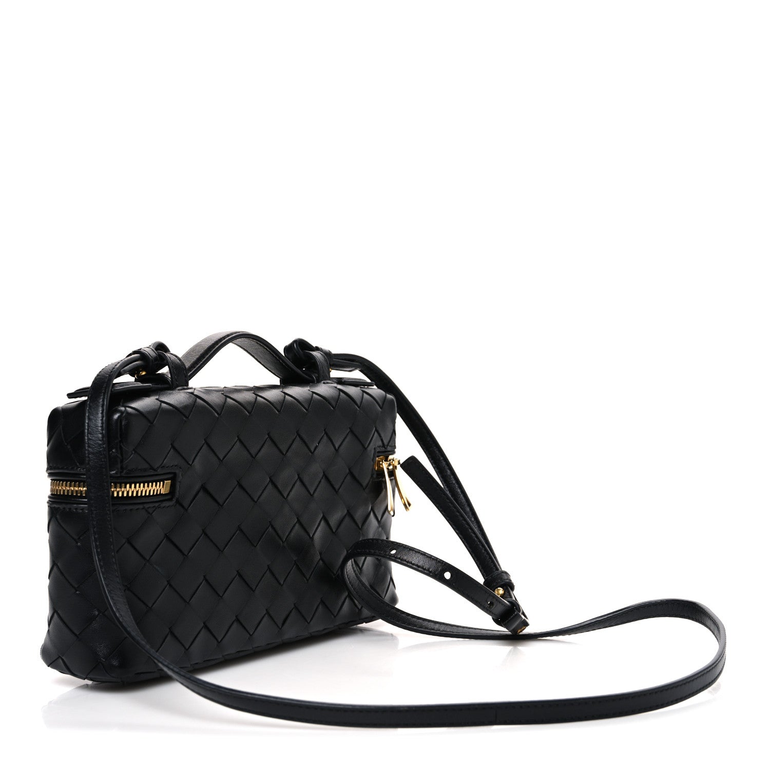 Bottega Veneta Calfskin Intrecciato Bang Bang Vanity Case Black 3 of 13