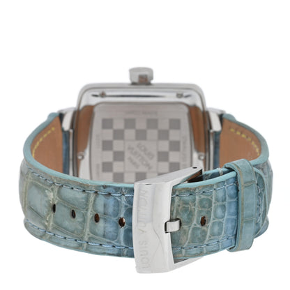 Louis Vuitton Stainless Steel Alligator 35mm Speedy Duo Jet GMT Quartz Watch Blue 3 of 4