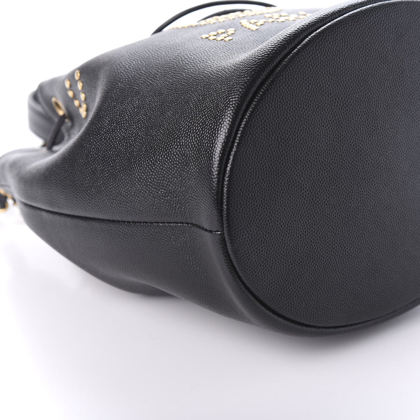 Caviar Deauville Drawstring Bucket Bag Black