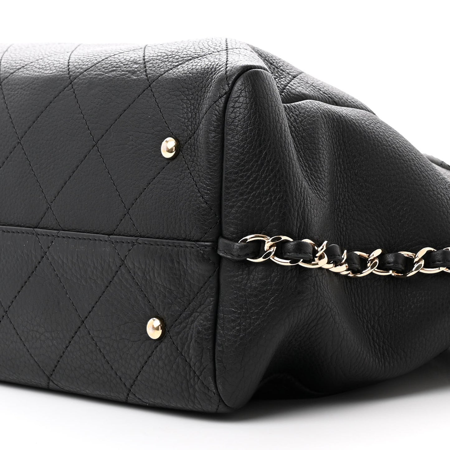 Bullskin Stitched Large Shopping Bag Black