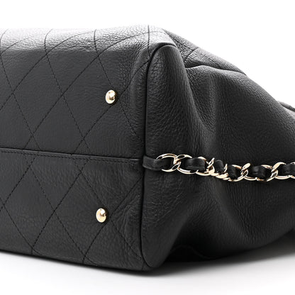 Chanel Bullskin Stitched Large Shopping Bag Black 10 of 17
