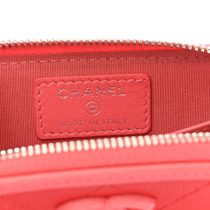 Chanel Calfskin Quilted Bi-Color Zip Coin Purse Red Pink 6 of 9