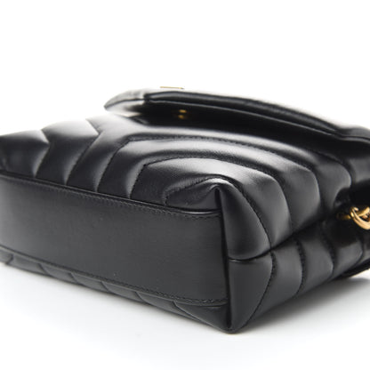 Saint Laurent Calfskin Y Quilted Monogram Toy Loulou Crossbody Bag Black 6 of 9