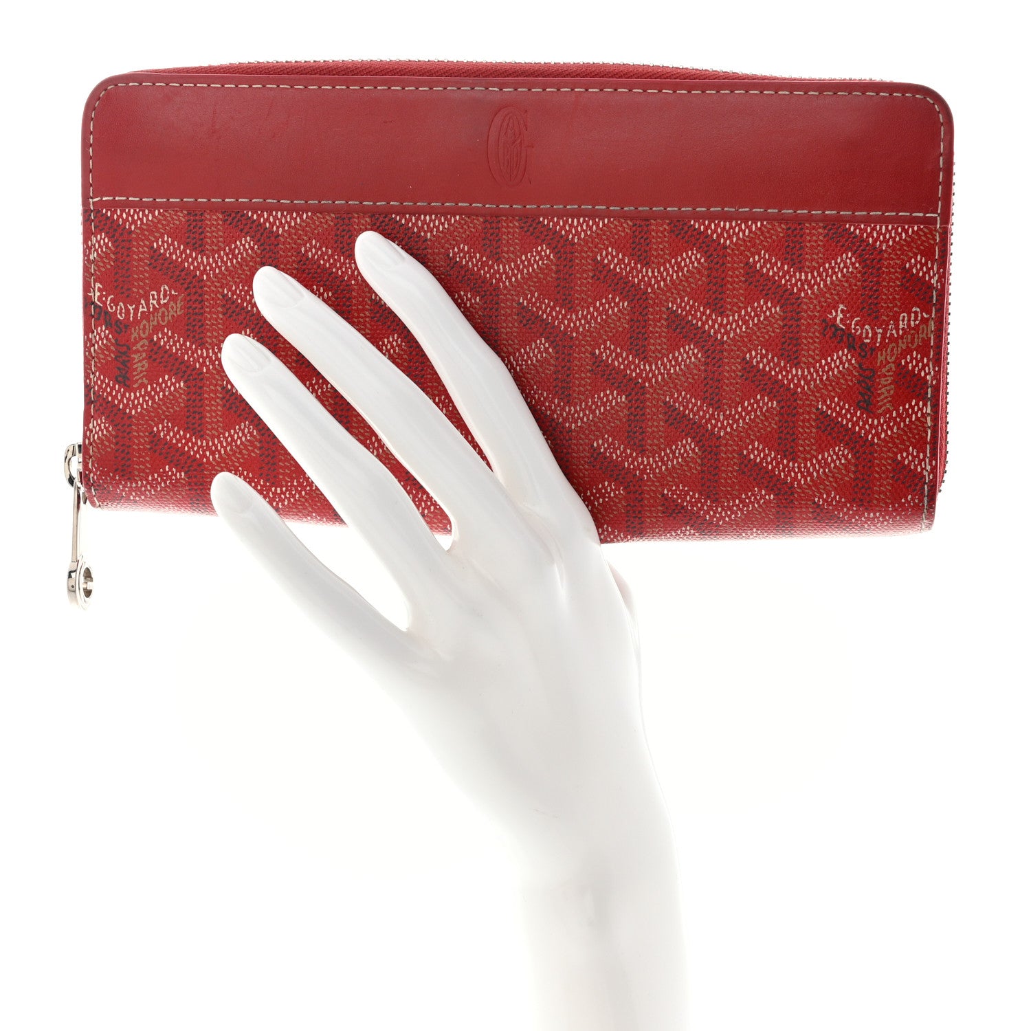 Goyard Goyardine Matignon Zip Around GM Wallet Red 2 of 10