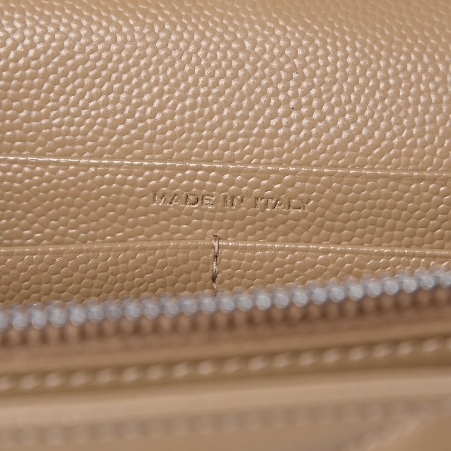 Grain De Poudre Matelasse Chevron Monogram Chain Wallet Deep Beige