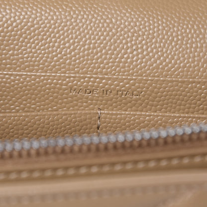 Saint Laurent Grain De Poudre Matelasse Chevron Monogram Chain Wallet Deep Beige 7 of 7