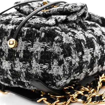 Chanel Wool Tweed Elegant Backpack Black Grey 9 of 9