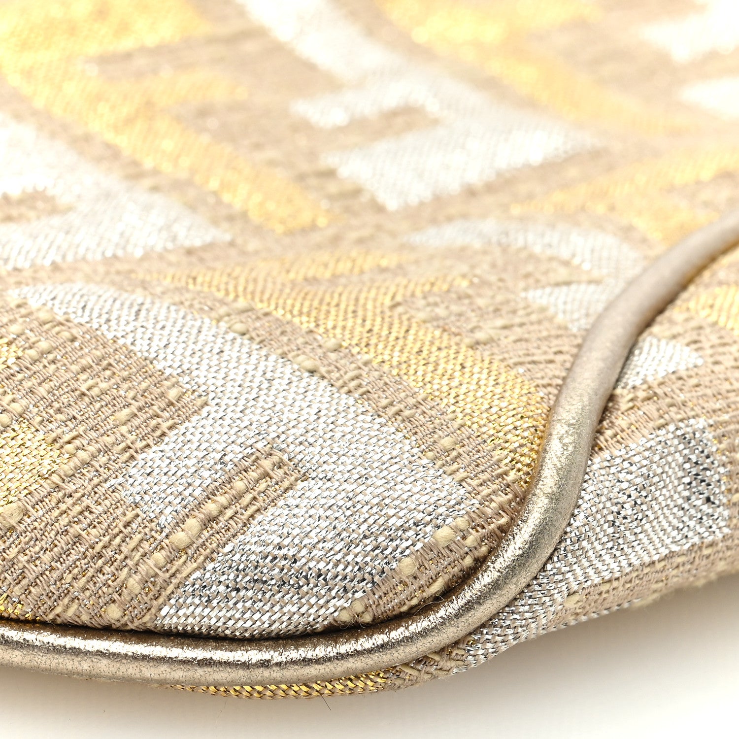 Fendi Metallic Zucca Mini Pochette Oro Argento 7 of 10