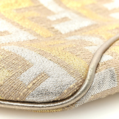 Fendi Metallic Zucca Mini Pochette Oro Argento 7 of 10