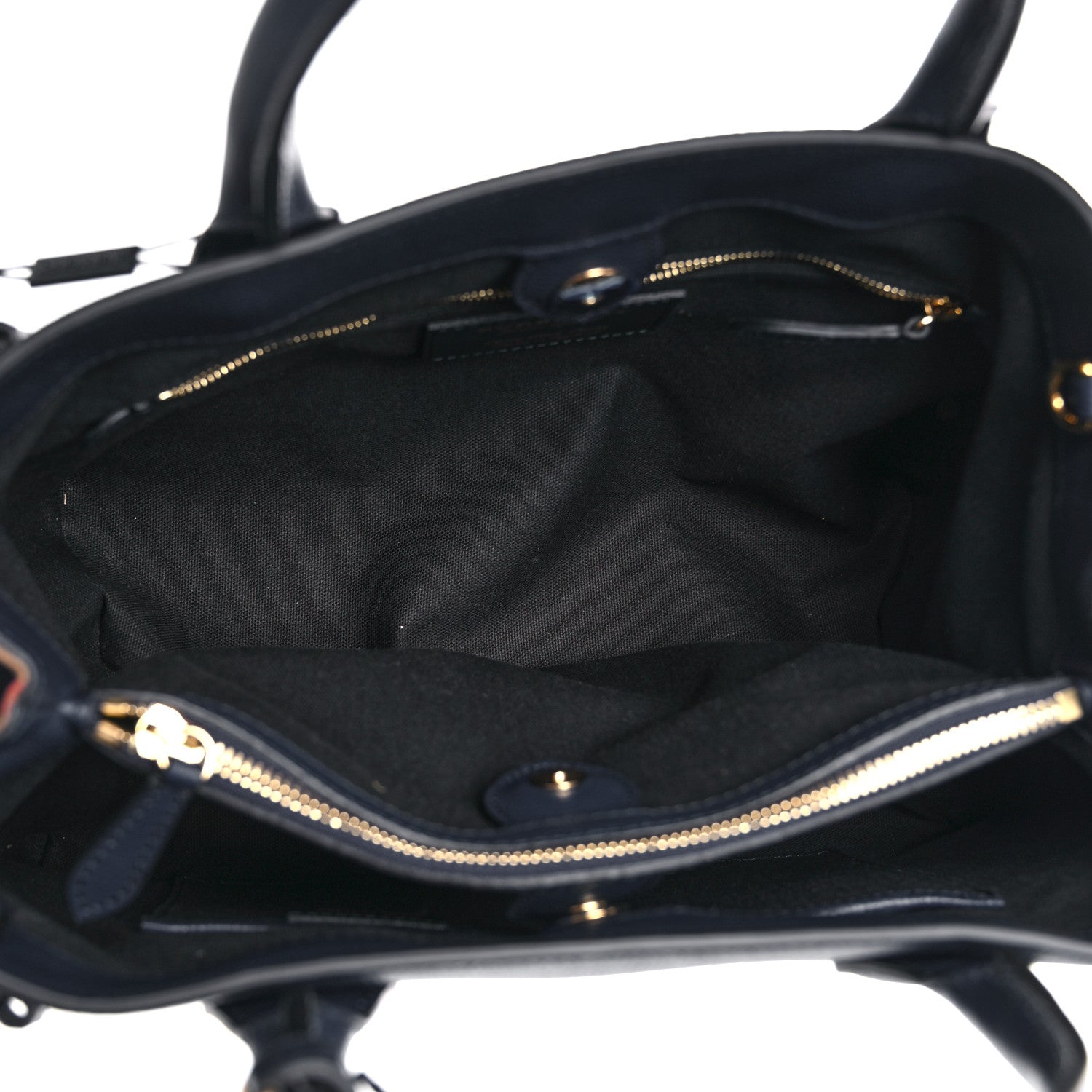 Burberry Derby Calfskin House Check Medium Banner Tote Ink Blue 5 of 10