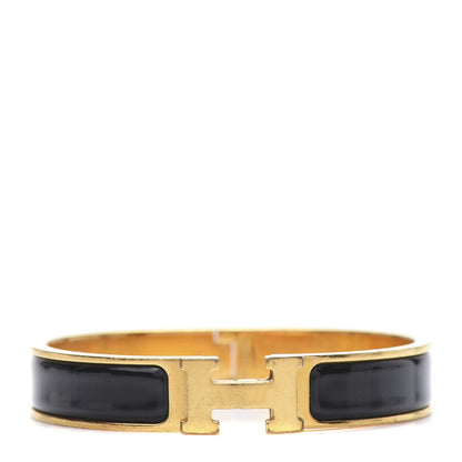 Hermes Enamel Narrow Clic Clac H Bracelet GM Black 1 of 6
