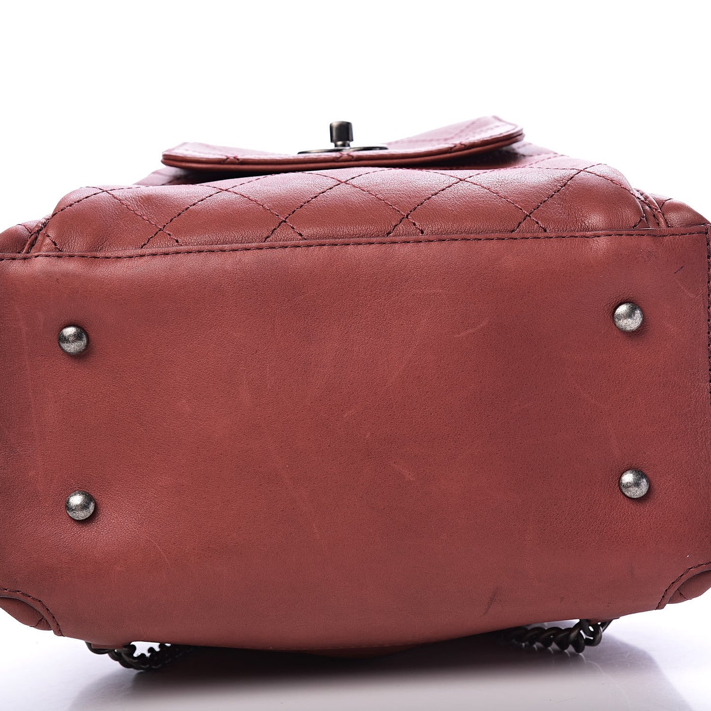 Calfskin Stitched Medium Urban Luxury Drawstring Backpack Dark Red