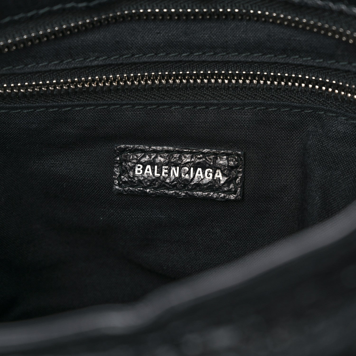 Balenciaga Agneau Classic Silver Hardware S City Logo Strap Black White 7 of 11