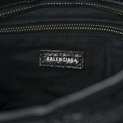 Balenciaga Agneau Classic Silver Hardware S City Logo Strap Black White 7 of 11