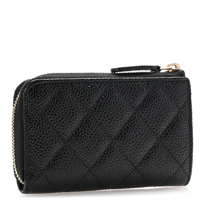 Chanel Caviar Quilted Zipped Key Holder Case Black 3 of 10
