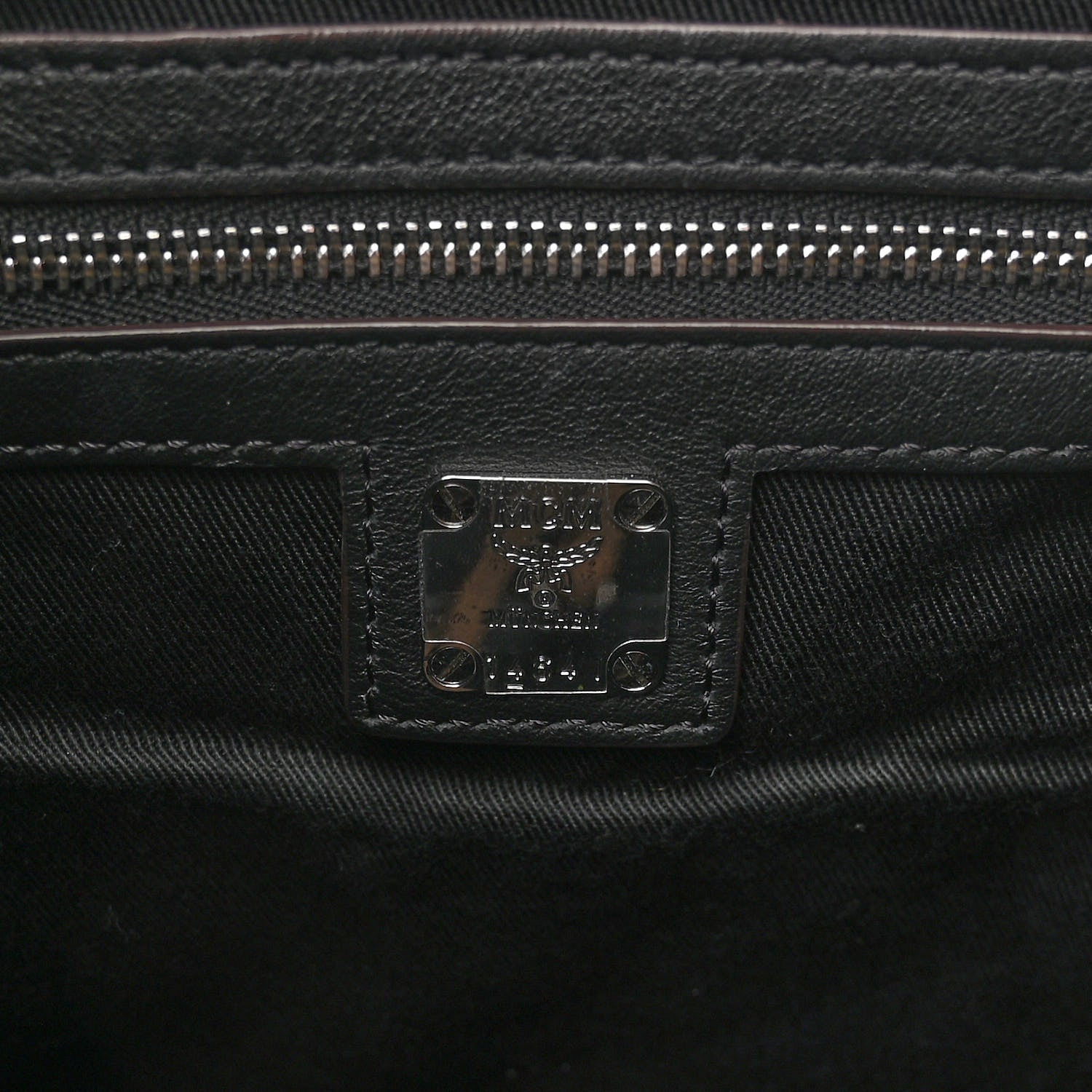 MCM Calfskin Ottomar Monogram Large Klara Hobo Black Beige 6 of 9